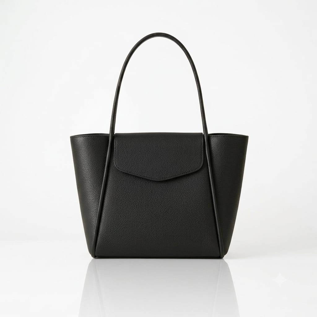 Black textured everyday tote bag