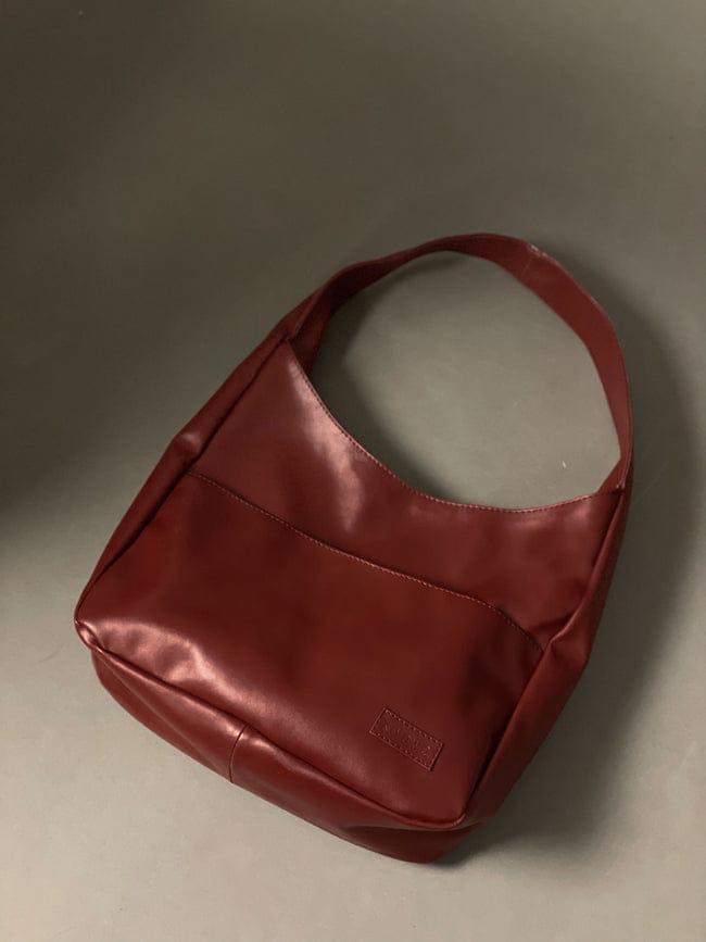 Burgundy shoulder tote bag